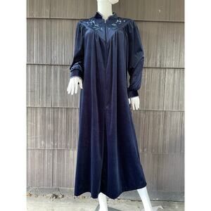 🔥VTG Amanda Stewart Velvet Velour Embroider Grannycore Romantic Wizard Gown